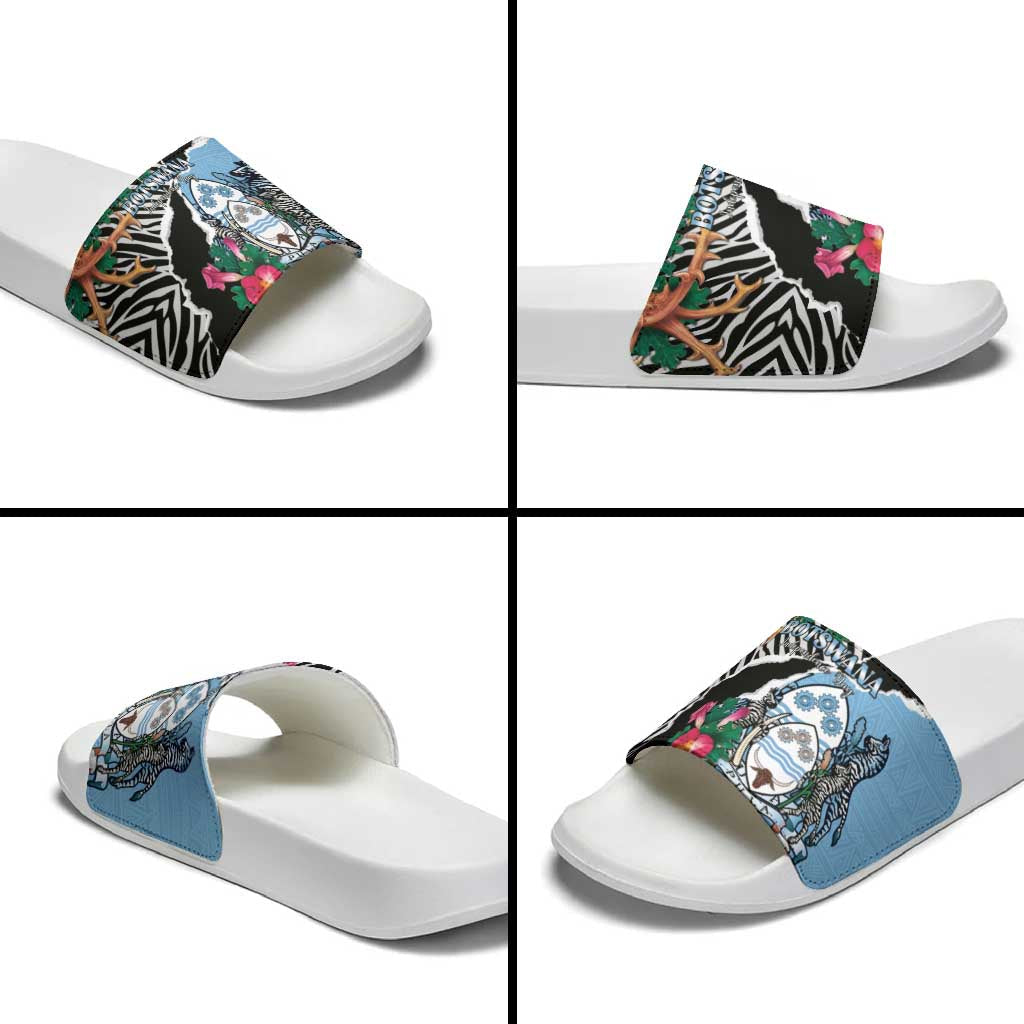 Botswana Independence Day Slide Sandals Coat Of Arms Devils Claw LT15