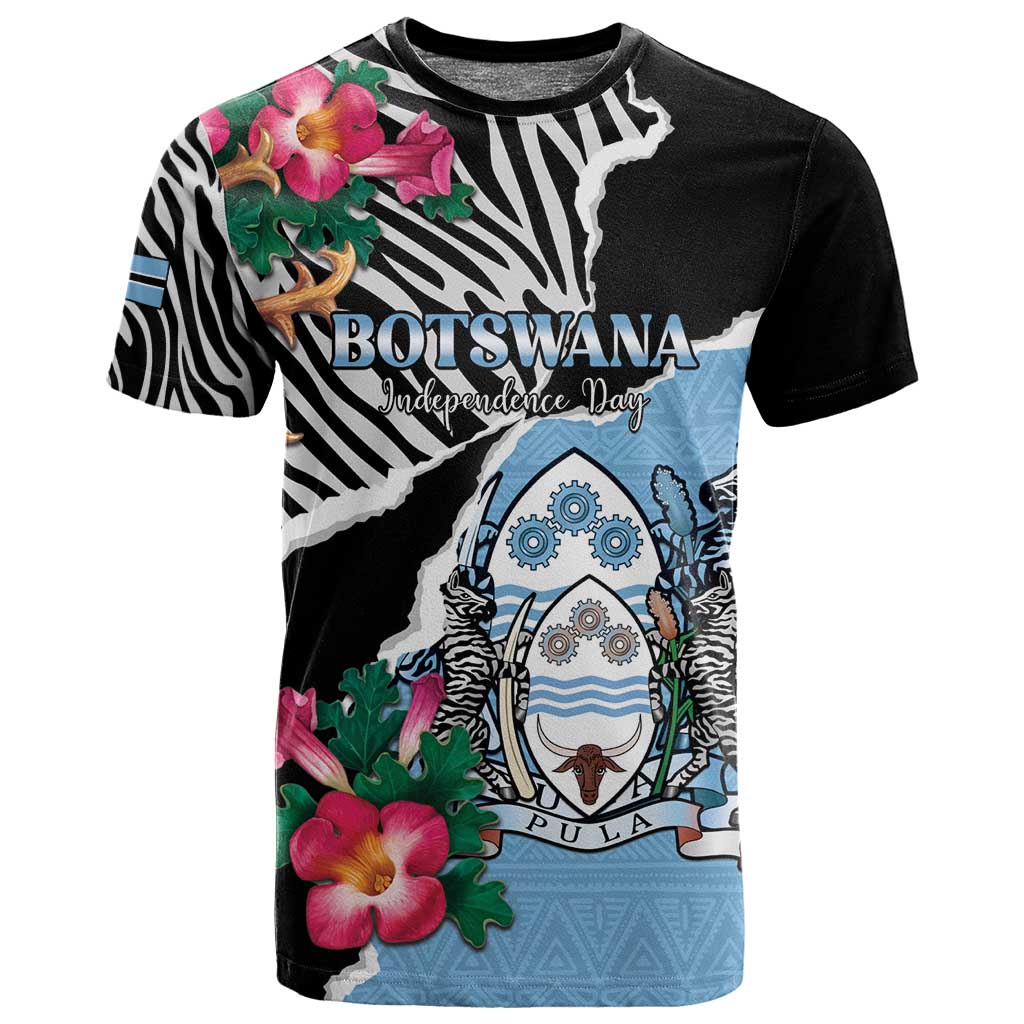 Personalized Botswana Independence Day T shirt Kalahari Devils Claw Zebra With Arican Pattern LT15