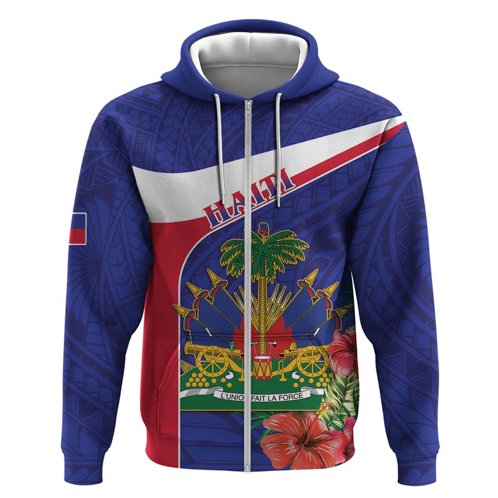 Haiti Hoodie Neg Marron Ayiti Map - Hibiscus Polynesian LT15