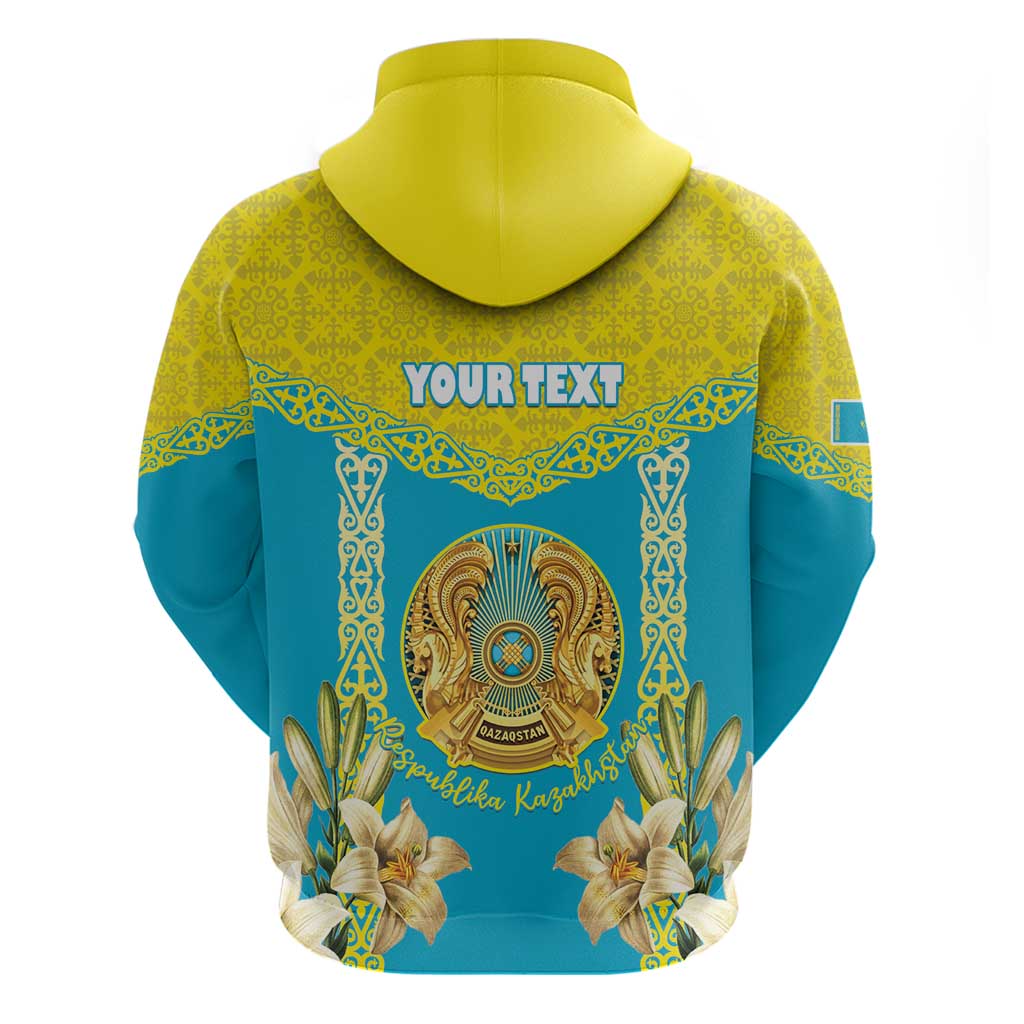 Personalised Kazakhstan Independence Day Hoodie Lilium Peregrinum - Kazakh Pattern LT15
