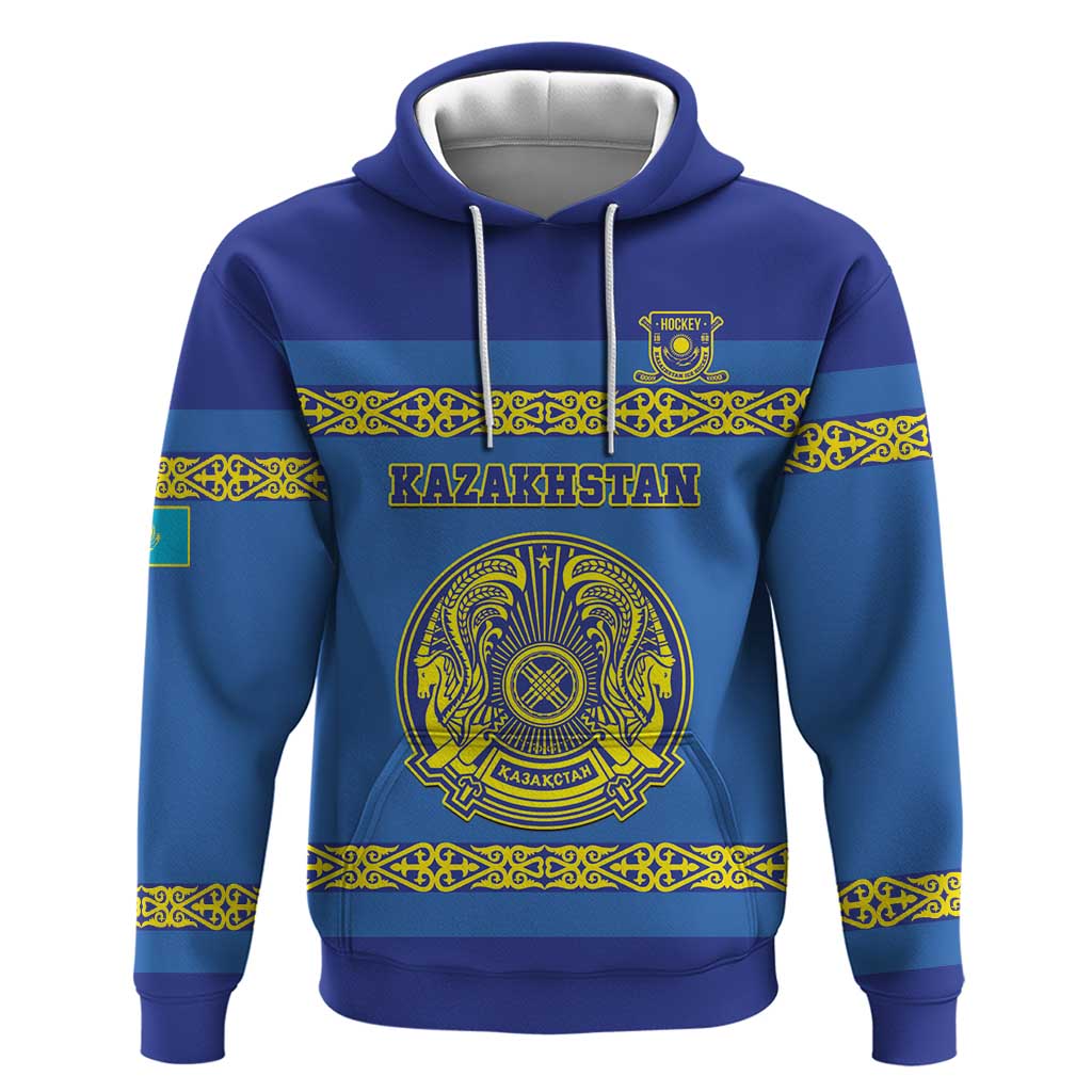 Custom Kazakhstan Hockey Hoodie Go Kazakh LT15
