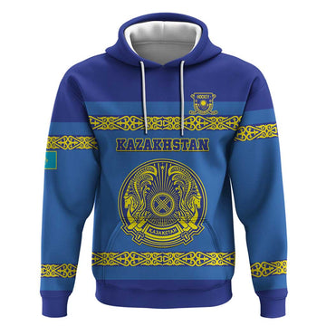 Custom Kazakhstan Hockey Hoodie Go Kazakh LT15