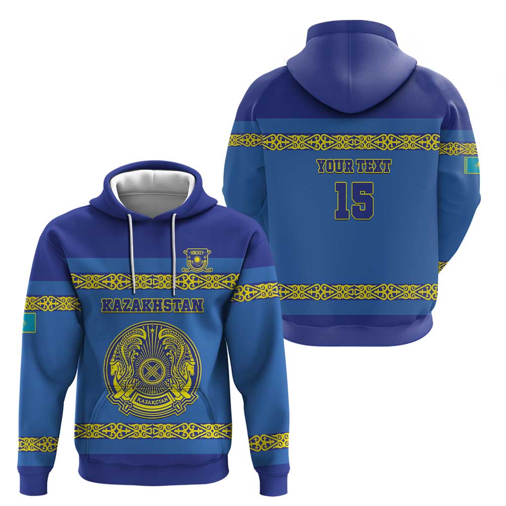 Custom Kazakhstan Hockey Hoodie Go Kazakh LT15