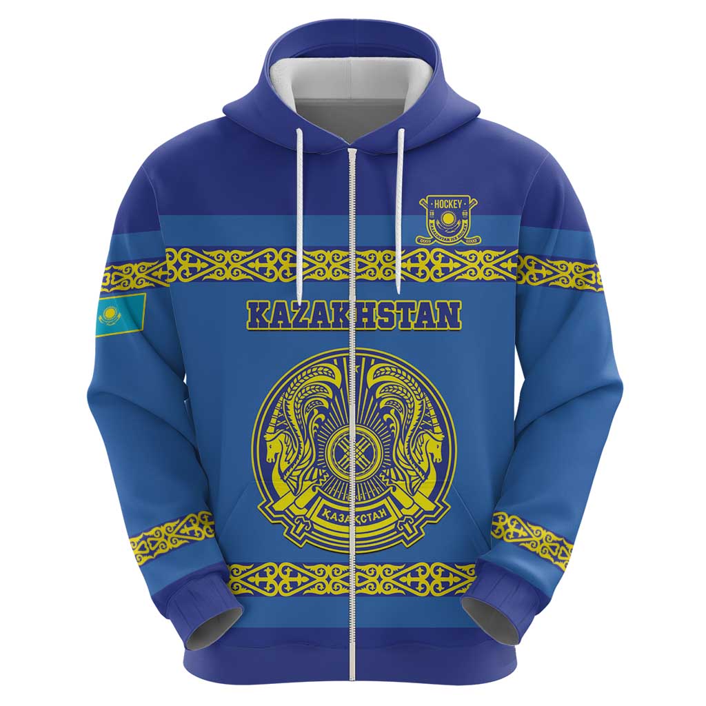 Custom Kazakhstan Hockey Hoodie Go Kazakh LT15