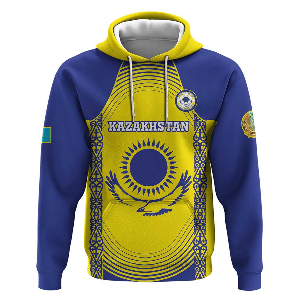 Custom Kazakhstan Football Hoodie Go The Hawks LT15