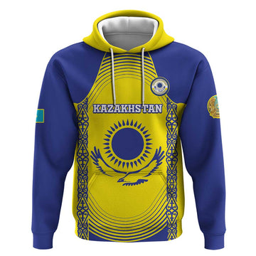 Custom Kazakhstan Football Hoodie Go The Hawks LT15