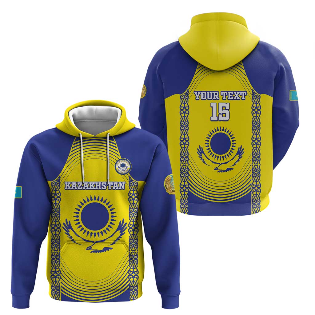 Custom Kazakhstan Football Hoodie Go The Hawks LT15