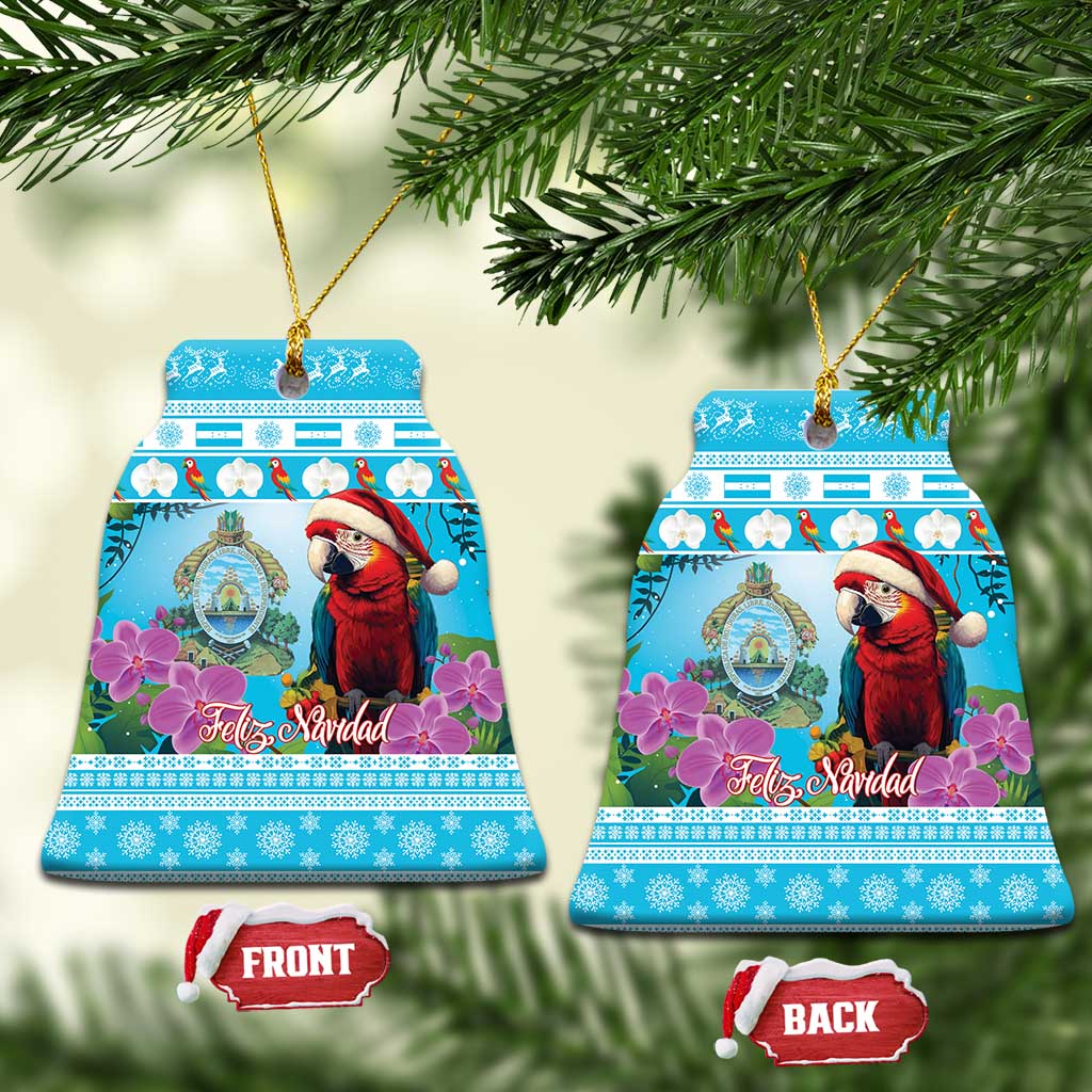 Honduras Christmas Ceramic Ornament Scarlet Macaw With Feliz Navidad LT15