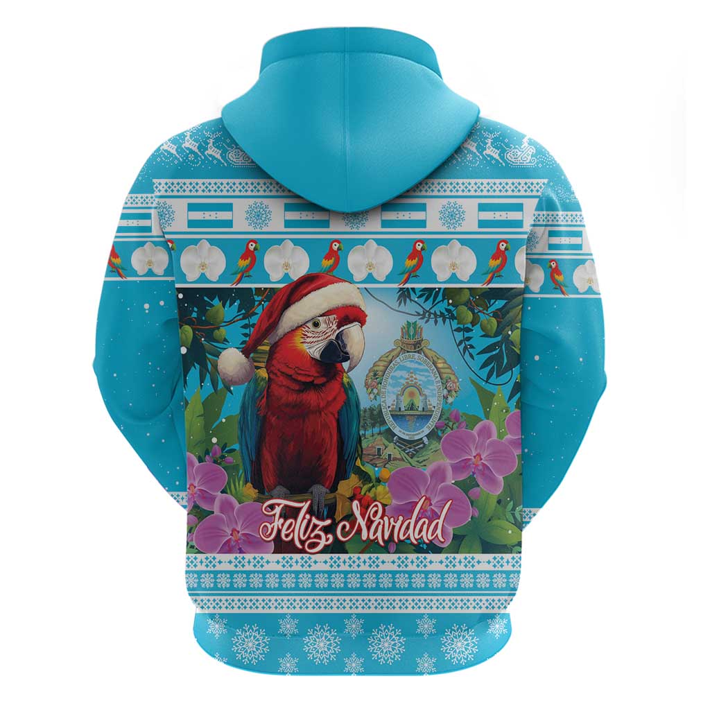Honduras Christmas Hoodie Scarlet Macaw With Feliz Navidad LT15