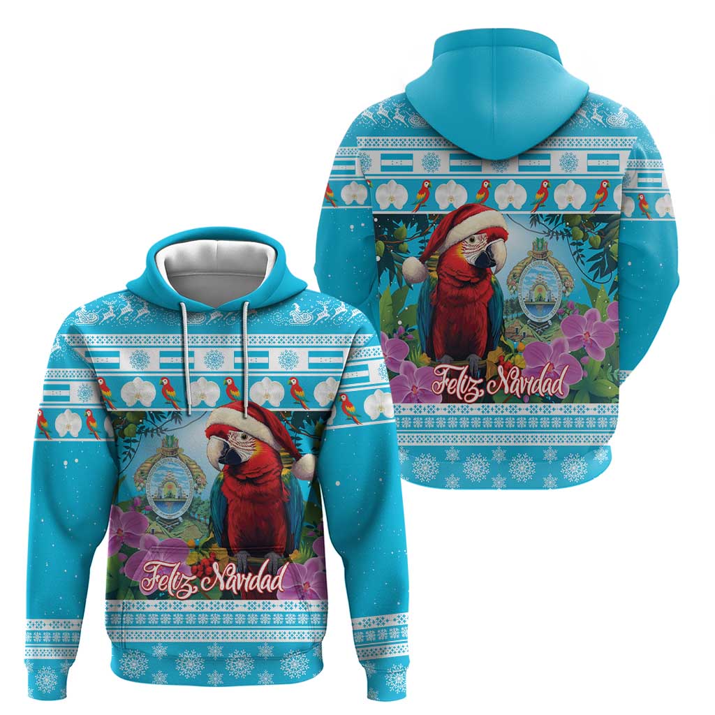 Honduras Christmas Hoodie Scarlet Macaw With Feliz Navidad LT15