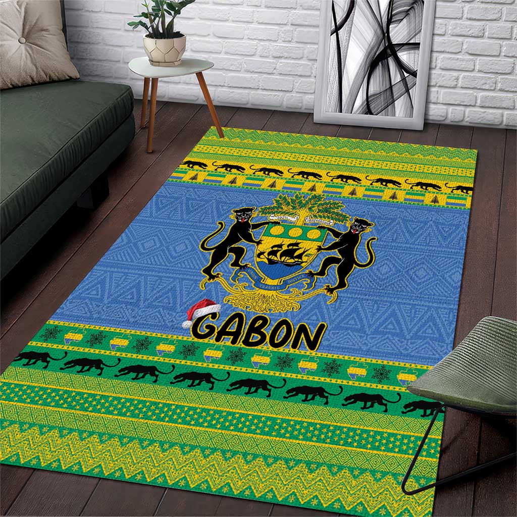 Afro Gabon Christmas Area Rug Coat Of Arms Mix African Pattern LT15