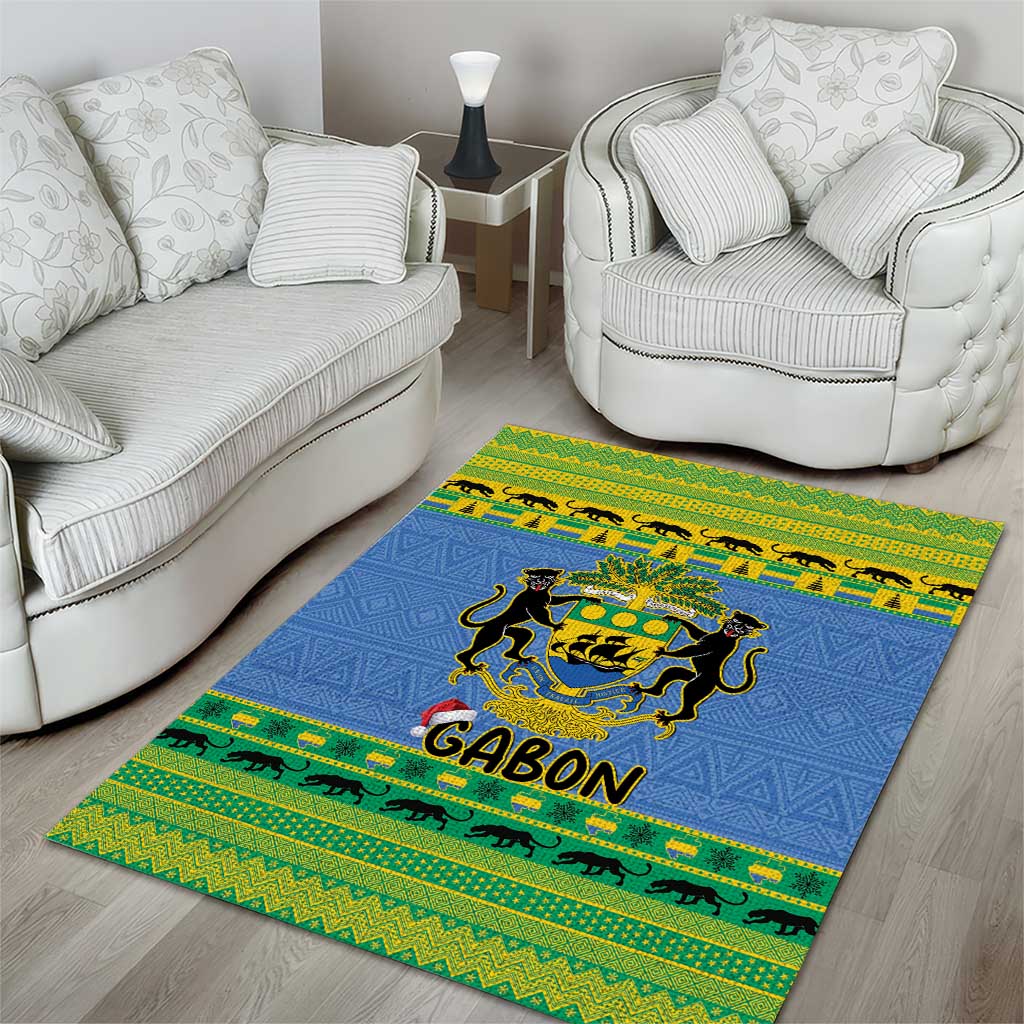 Afro Gabon Christmas Area Rug Coat Of Arms Mix African Pattern LT15