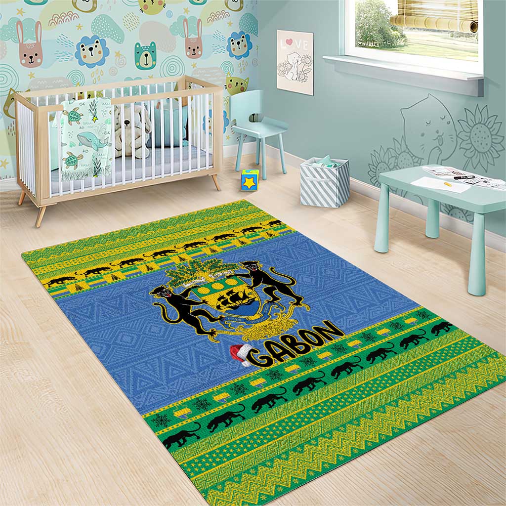 Afro Gabon Christmas Area Rug Coat Of Arms Mix African Pattern LT15