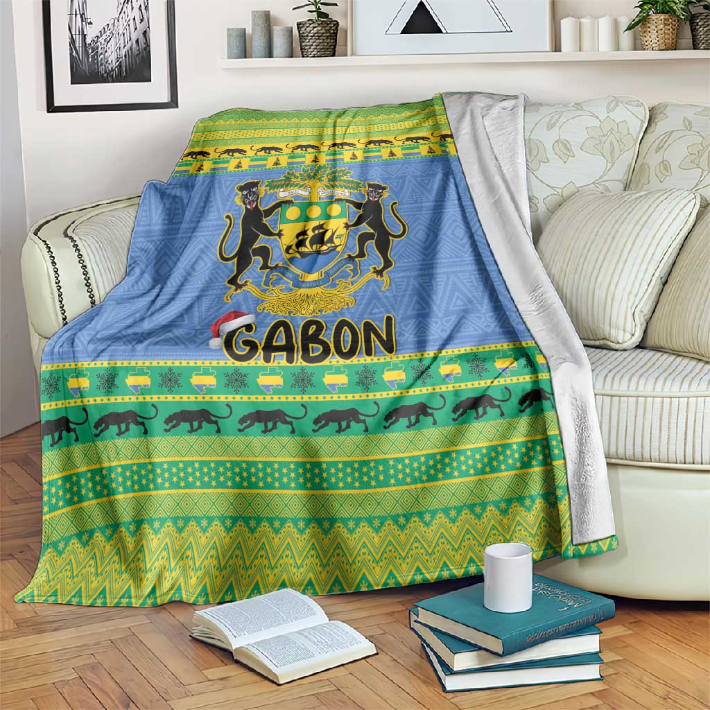 Afro Gabon Christmas Blanket Coat Of Arms Mix African Pattern LT15