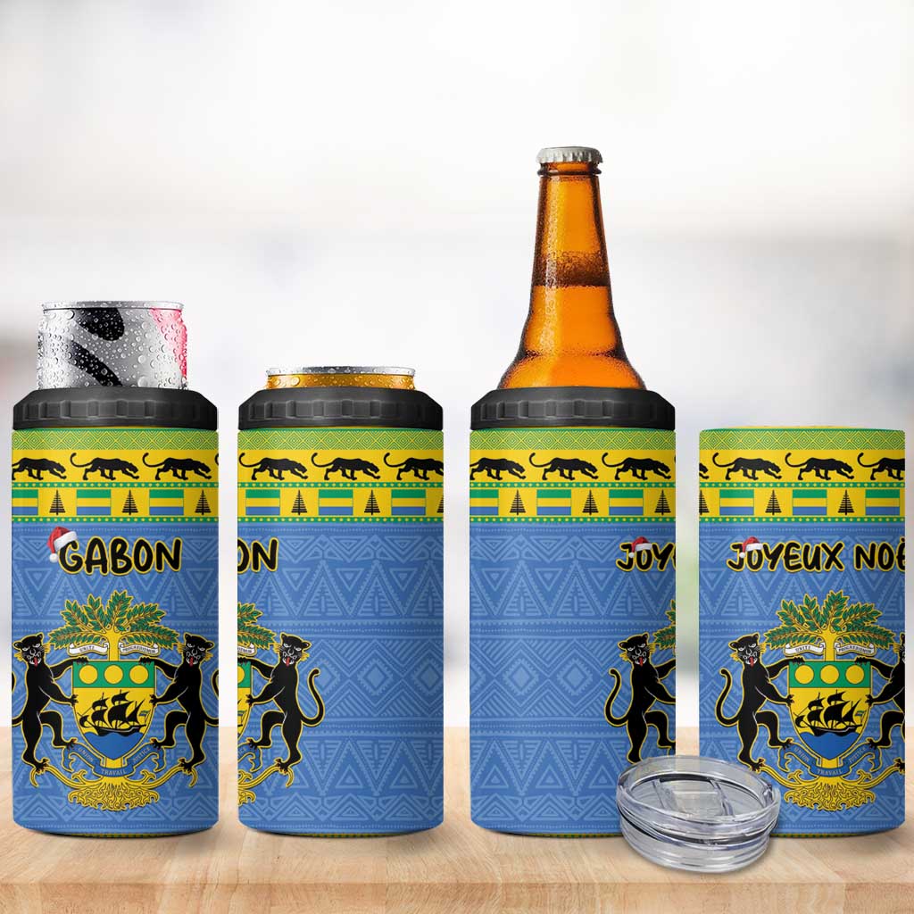 Afro Gabon Christmas 4 in 1 Can Cooler Tumbler Coat Of Arms Mix African Pattern LT15