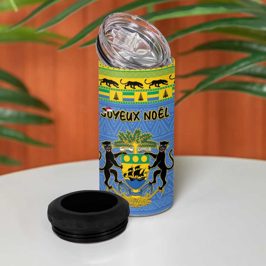 Afro Gabon Christmas 4 in 1 Can Cooler Tumbler Coat Of Arms Mix African Pattern LT15