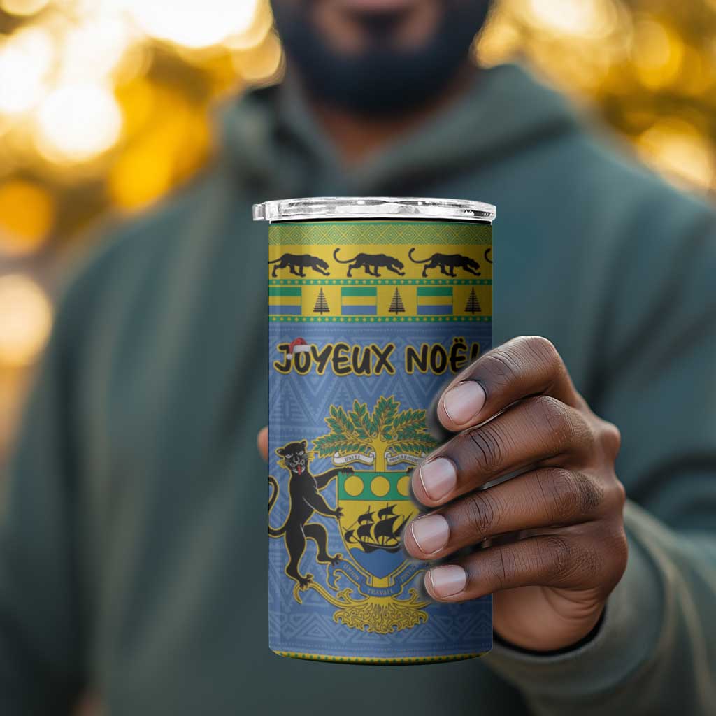 Afro Gabon Christmas 4 in 1 Can Cooler Tumbler Coat Of Arms Mix African Pattern LT15