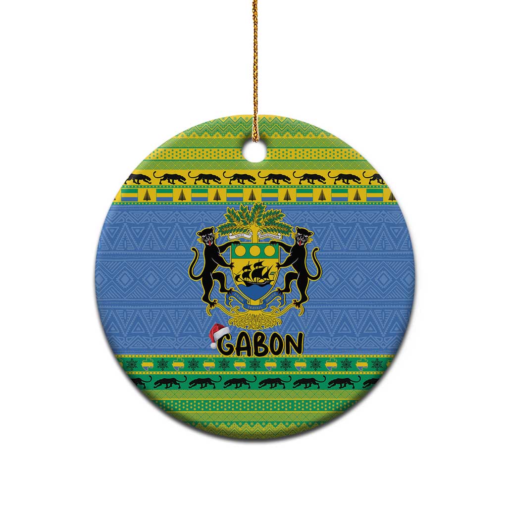 Gabon Christmas Ceramic Ornament Coat Of Arms Joyeux Noel LT15