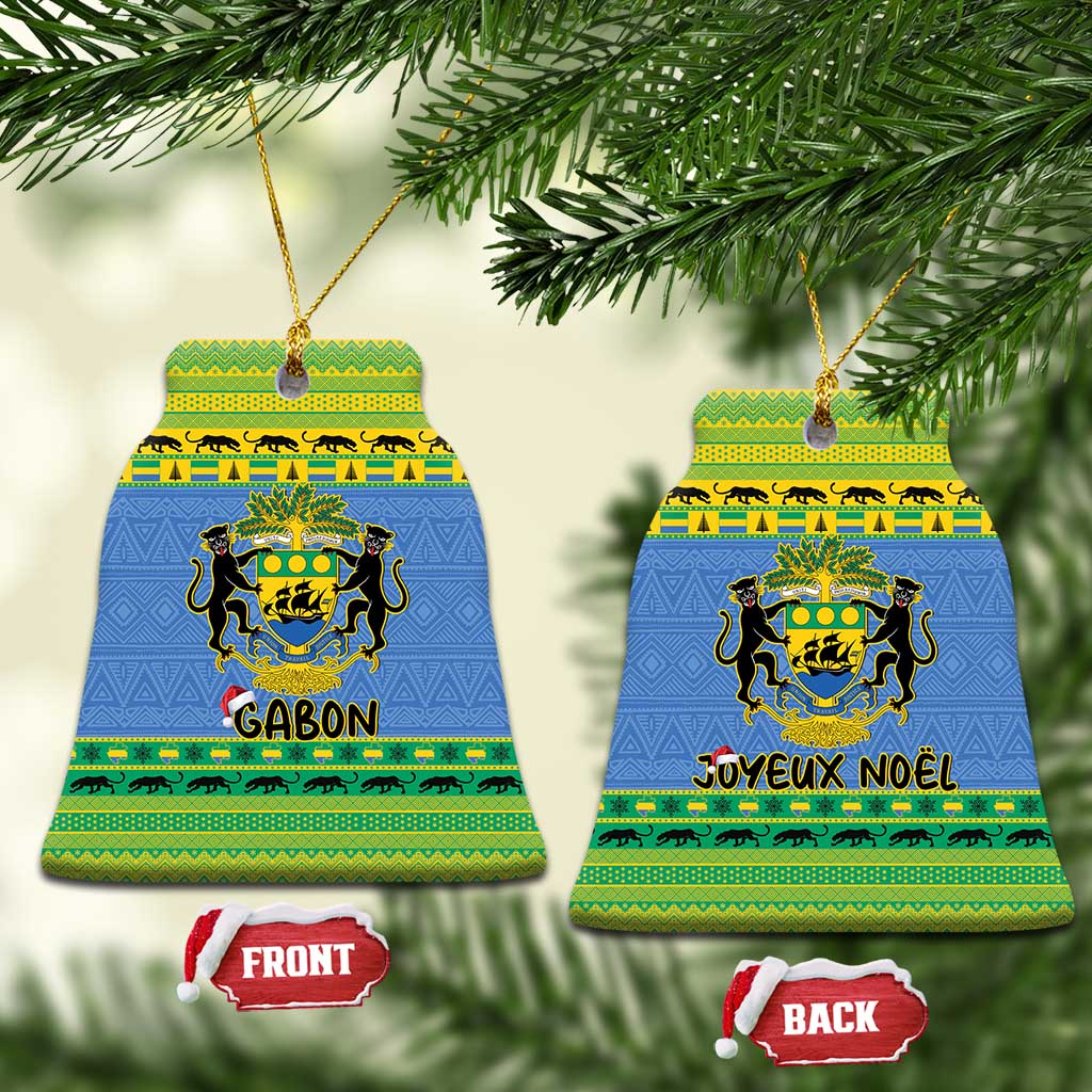 Gabon Christmas Ceramic Ornament Coat Of Arms Joyeux Noel LT15
