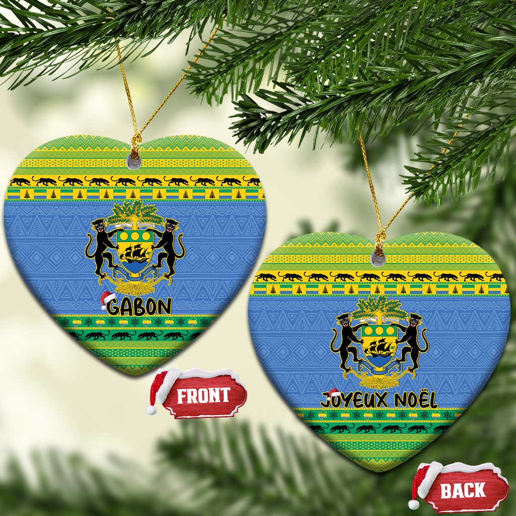 Gabon Christmas Ceramic Ornament Coat Of Arms Joyeux Noel LT15