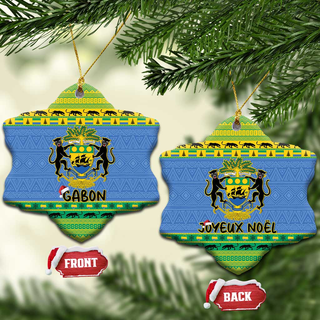 Gabon Christmas Ceramic Ornament Coat Of Arms Joyeux Noel LT15