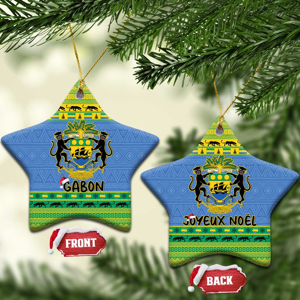 Gabon Christmas Ceramic Ornament Coat Of Arms Joyeux Noel LT15