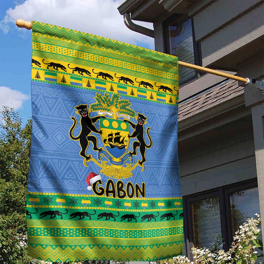 Afro Gabon Christmas Garden Flag Coat Of Arms Mix African Pattern LT15