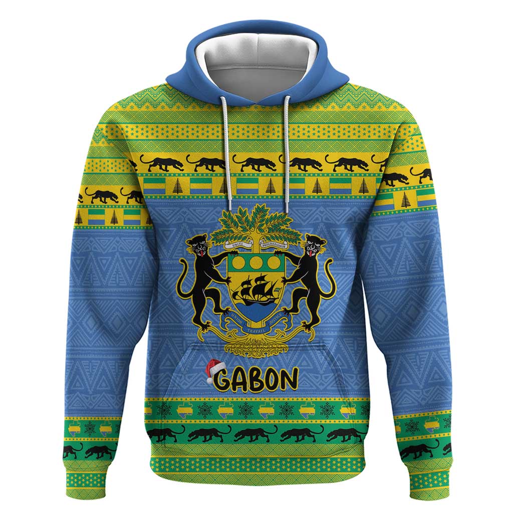 Gabon Christmas Hoodie Coat Of Arms Joyeux Noel LT15