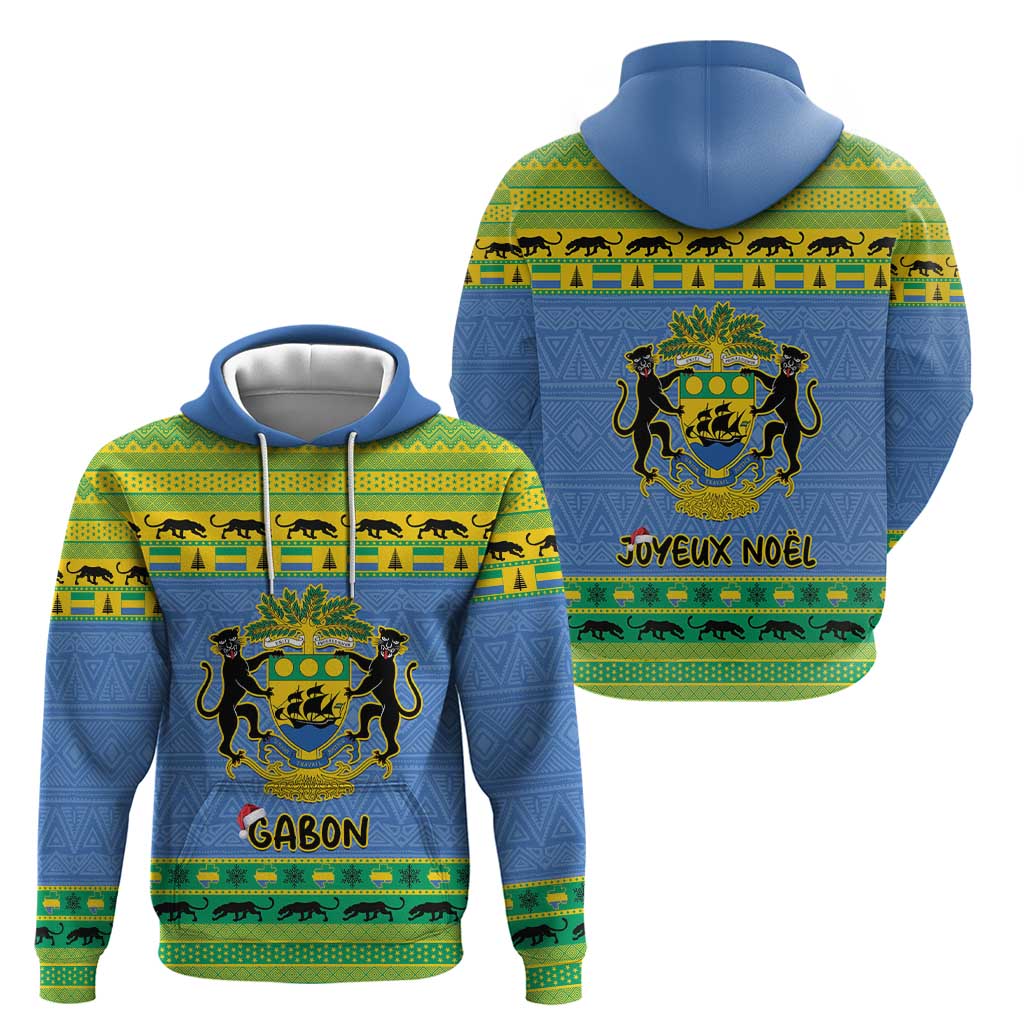 Gabon Christmas Hoodie Coat Of Arms Joyeux Noel LT15