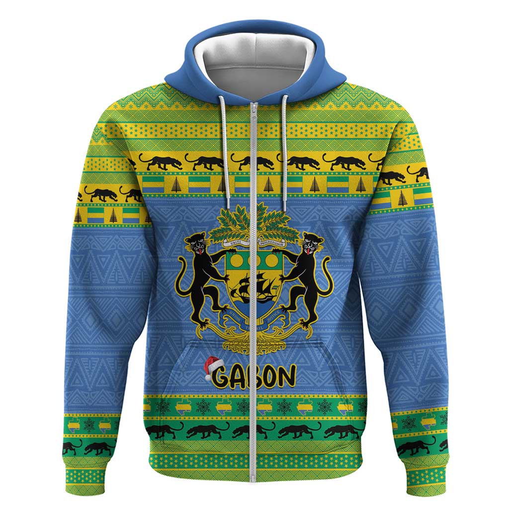 Gabon Christmas Hoodie Coat Of Arms Joyeux Noel LT15
