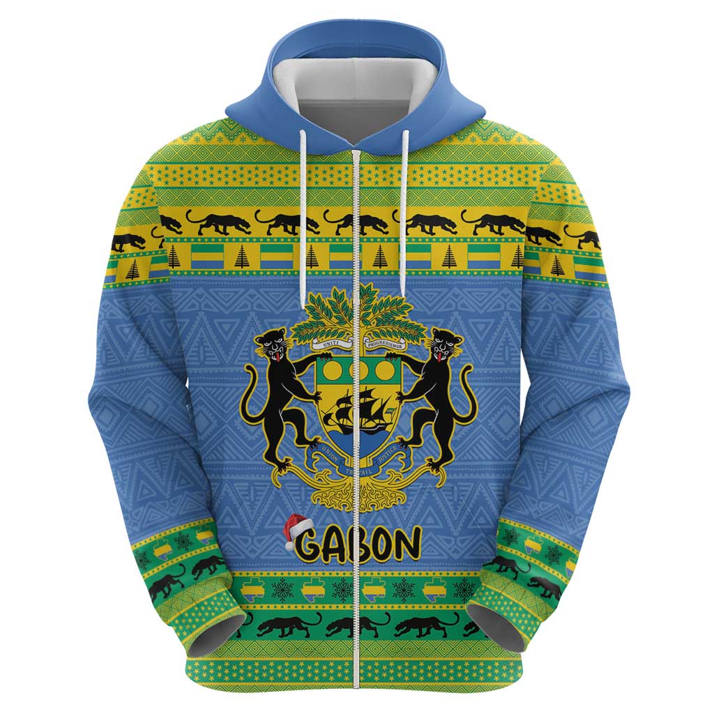 Gabon Christmas Hoodie Coat Of Arms Joyeux Noel LT15
