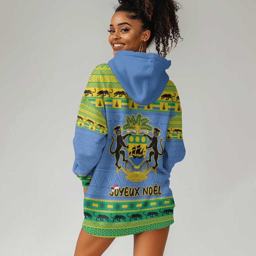Afro Gabon Christmas Hoodie Dress Coat Of Arms Mix African Pattern LT15