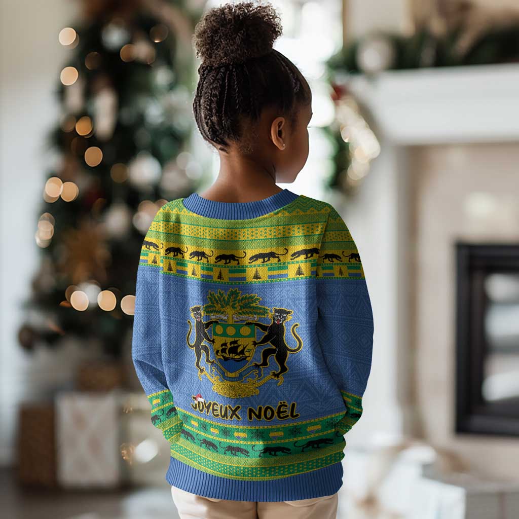 Afro Gabon Christmas Kid Ugly Christmas Sweater Coat Of Arms Mix African Pattern LT15