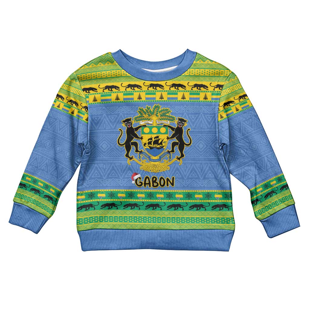 Afro Gabon Christmas Kid Ugly Christmas Sweater Coat Of Arms Mix African Pattern LT15