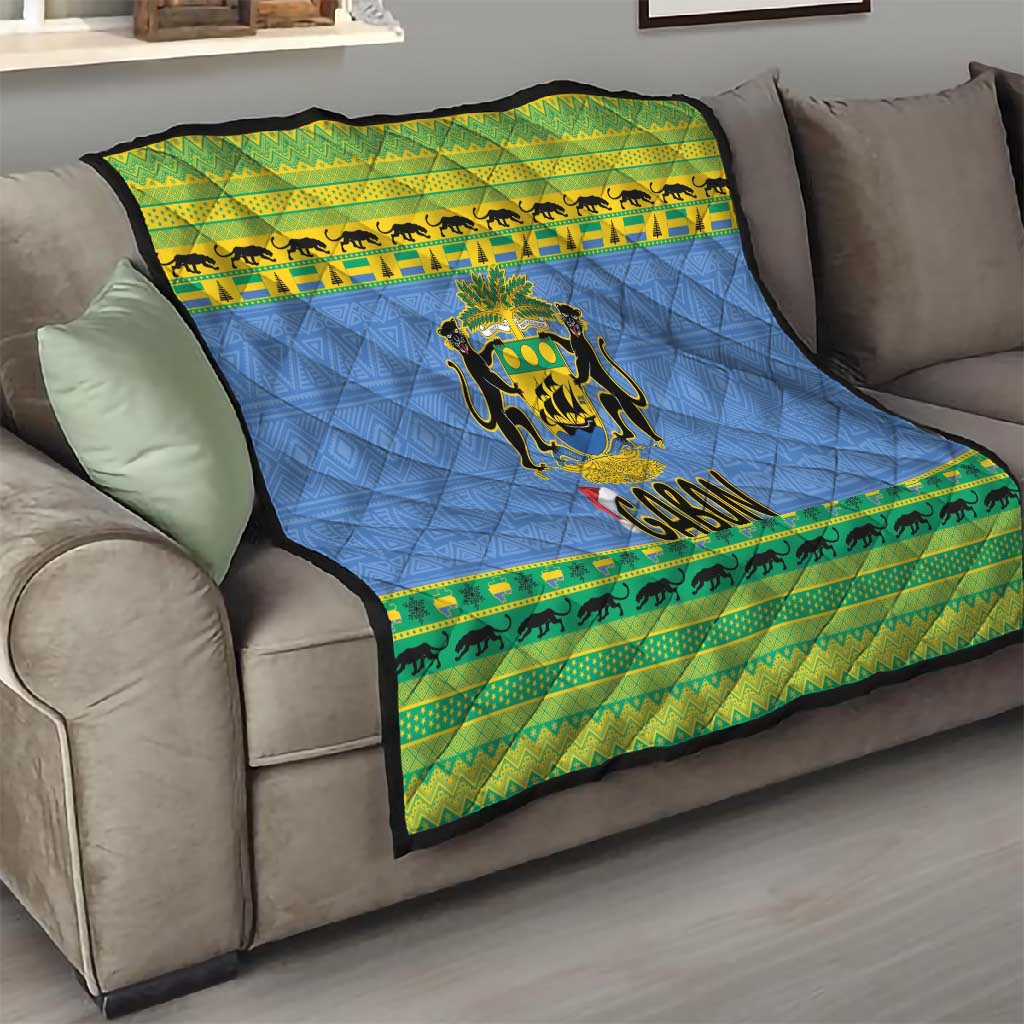 Afro Gabon Christmas Quilt Coat Of Arms Mix African Pattern LT15