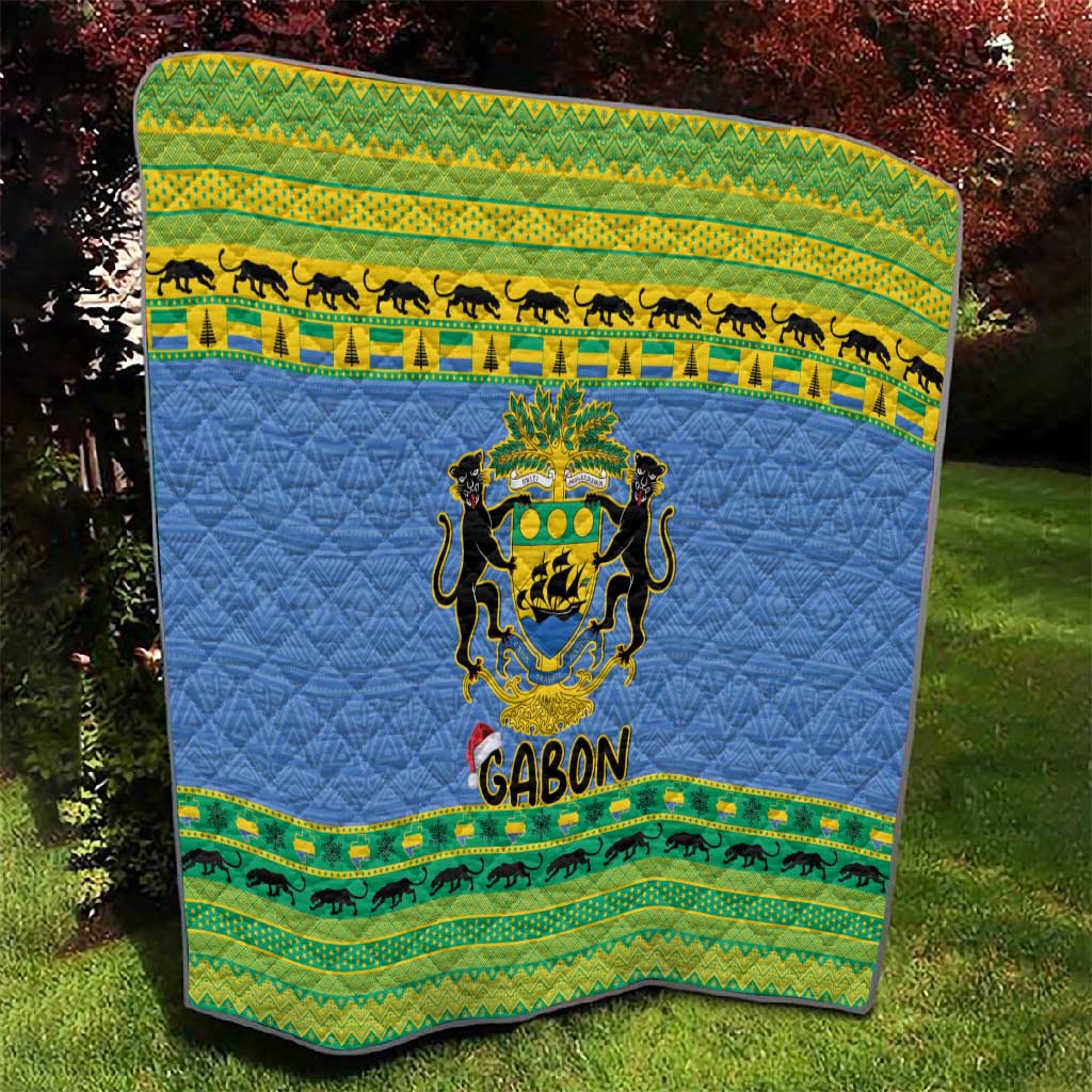 Afro Gabon Christmas Quilt Coat Of Arms Mix African Pattern LT15