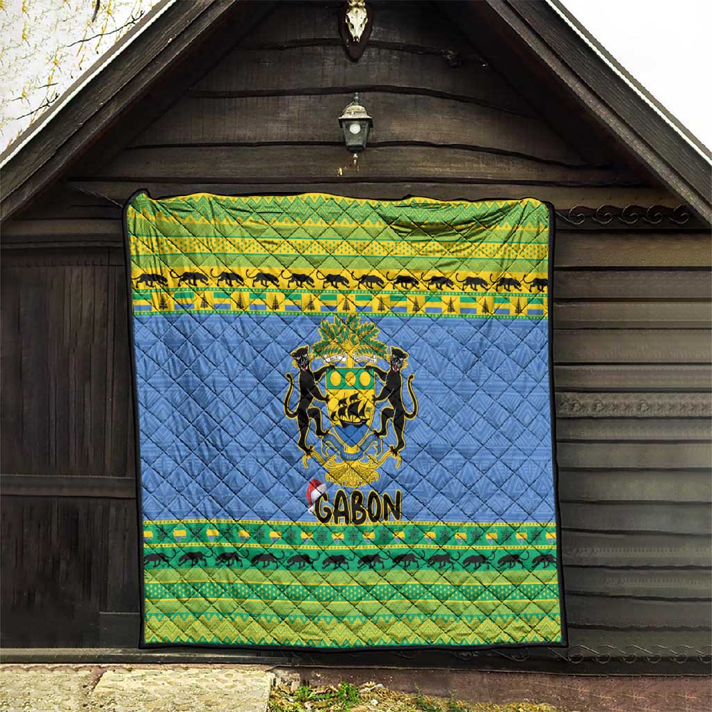 Afro Gabon Christmas Quilt Coat Of Arms Mix African Pattern LT15