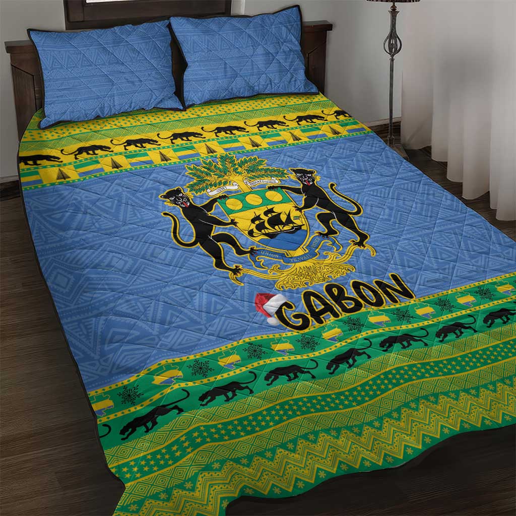 Afro Gabon Christmas Quilt Bed Set Coat Of Arms Mix African Pattern LT15