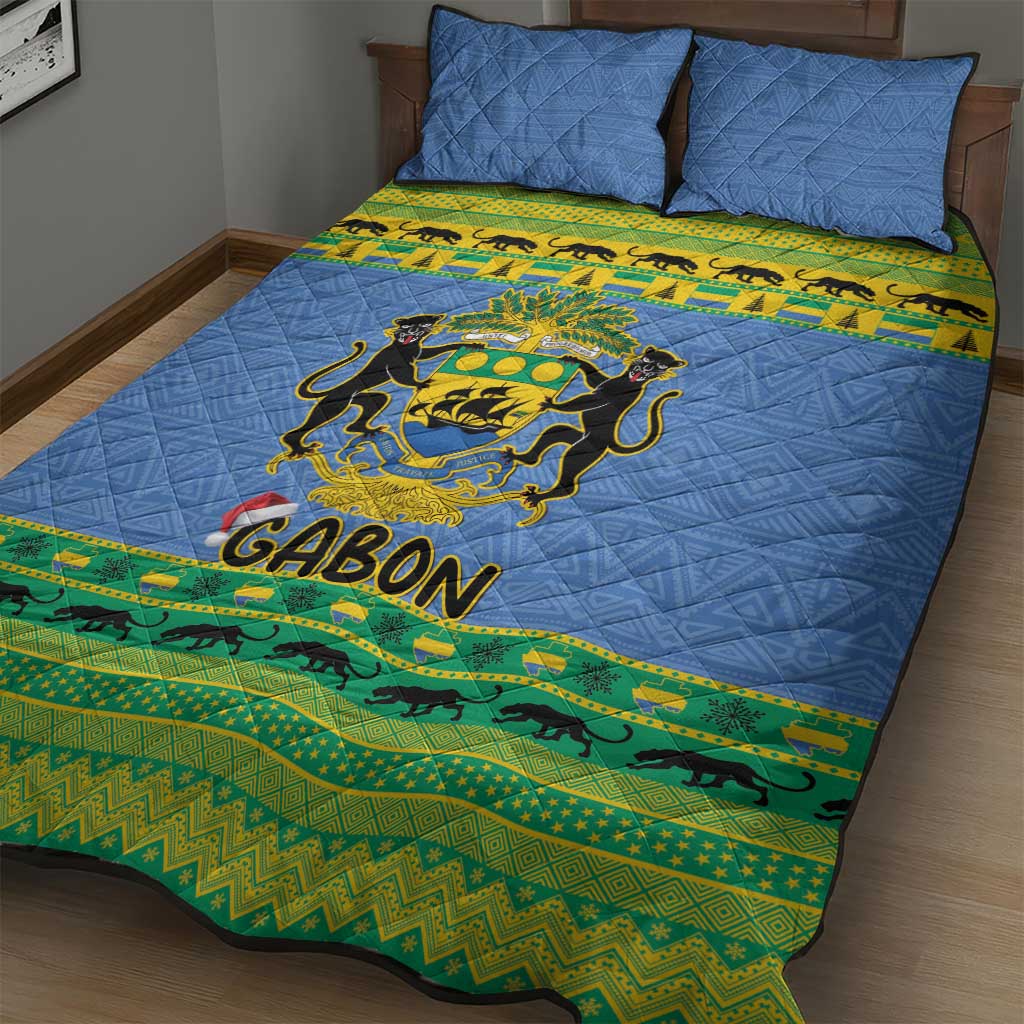 Afro Gabon Christmas Quilt Bed Set Coat Of Arms Mix African Pattern LT15