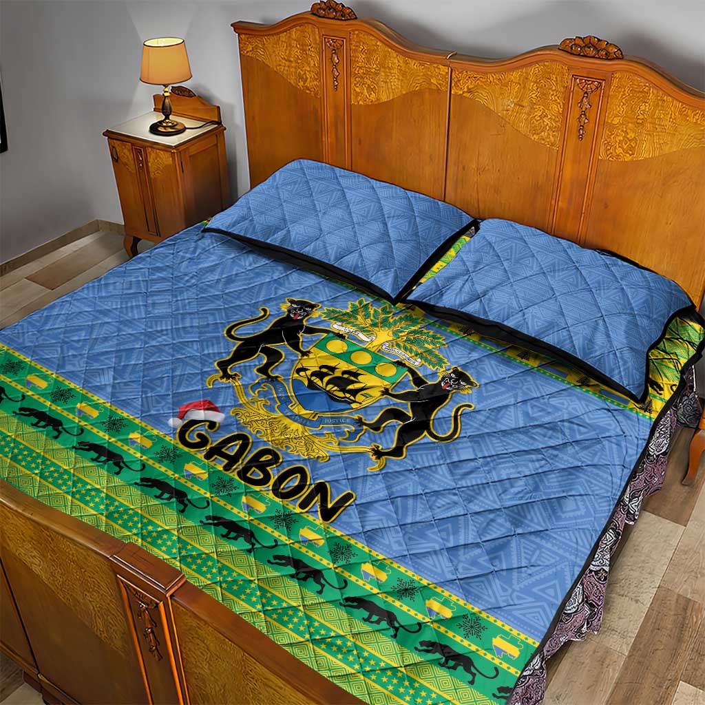 Afro Gabon Christmas Quilt Bed Set Coat Of Arms Mix African Pattern LT15