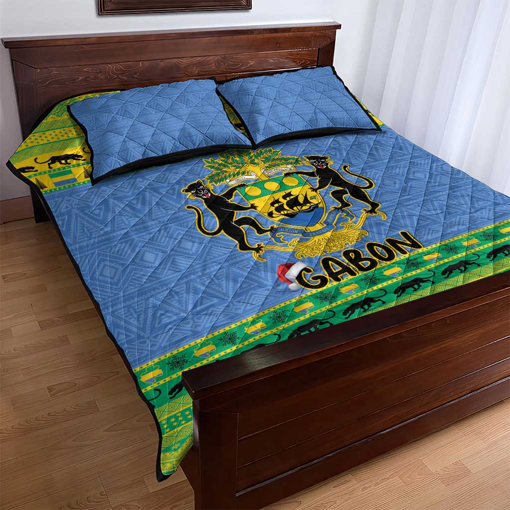 Afro Gabon Christmas Quilt Bed Set Coat Of Arms Mix African Pattern LT15