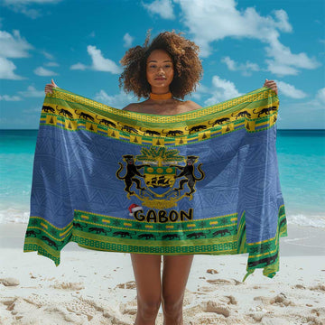 Afro Gabon Christmas Sarong Coat Of Arms Mix African Pattern LT15