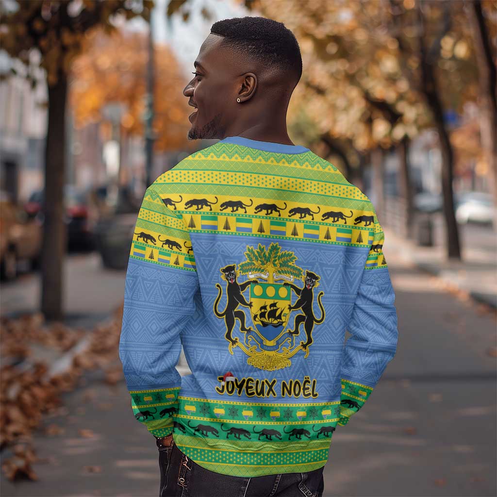 Afro Gabon Christmas Sweatshirt Coat Of Arms Mix African Pattern LT15
