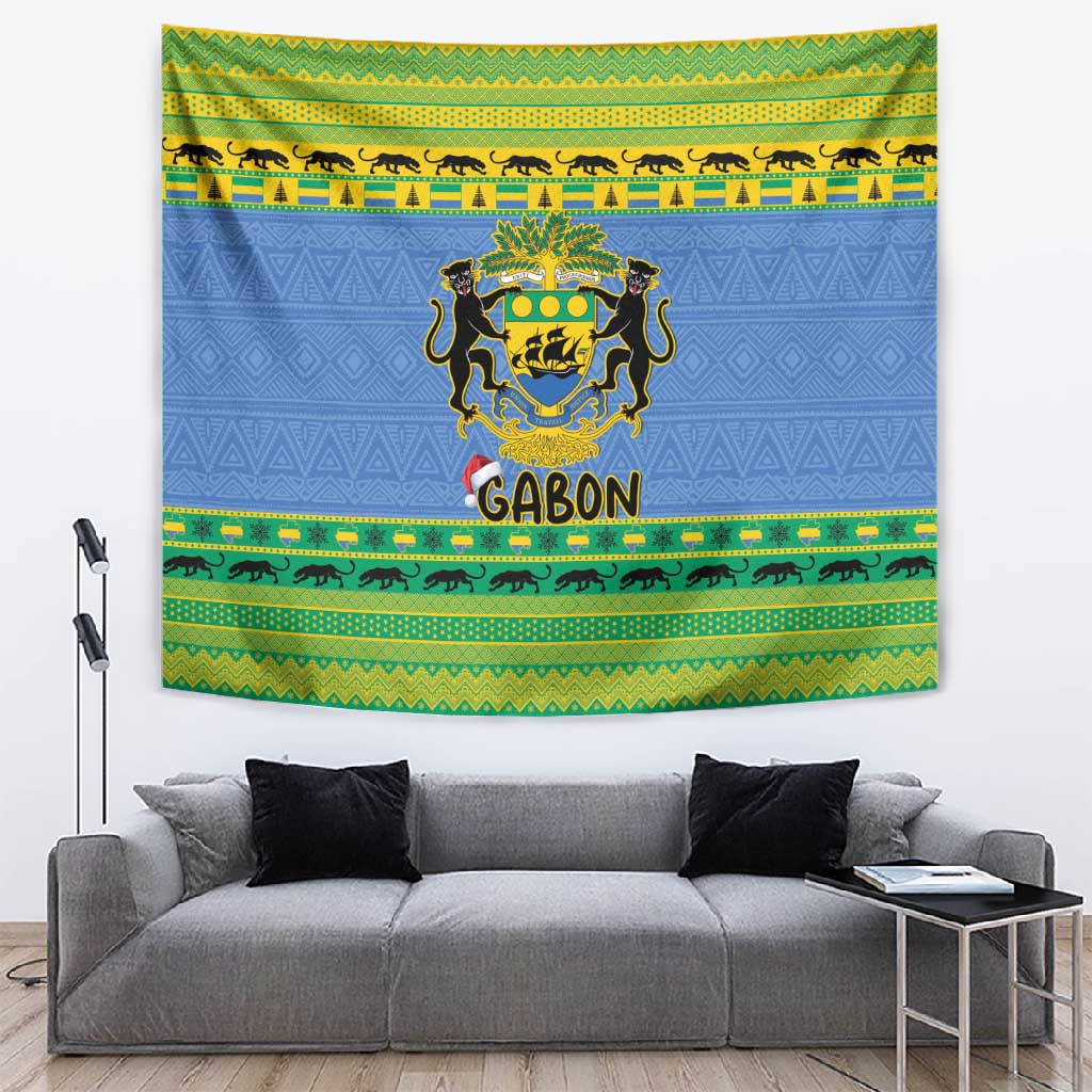Afro Gabon Christmas Tapestry Coat Of Arms Mix African Pattern LT15