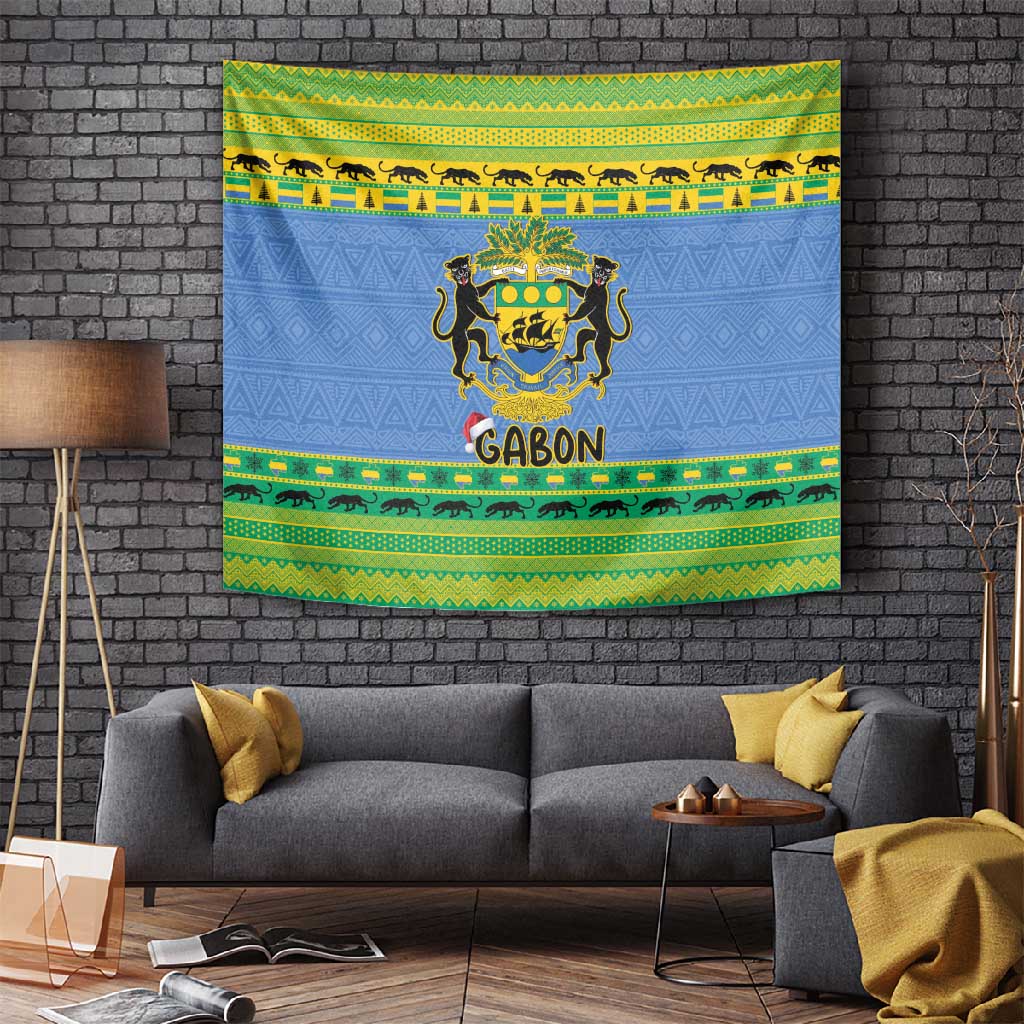 Afro Gabon Christmas Tapestry Coat Of Arms Mix African Pattern LT15