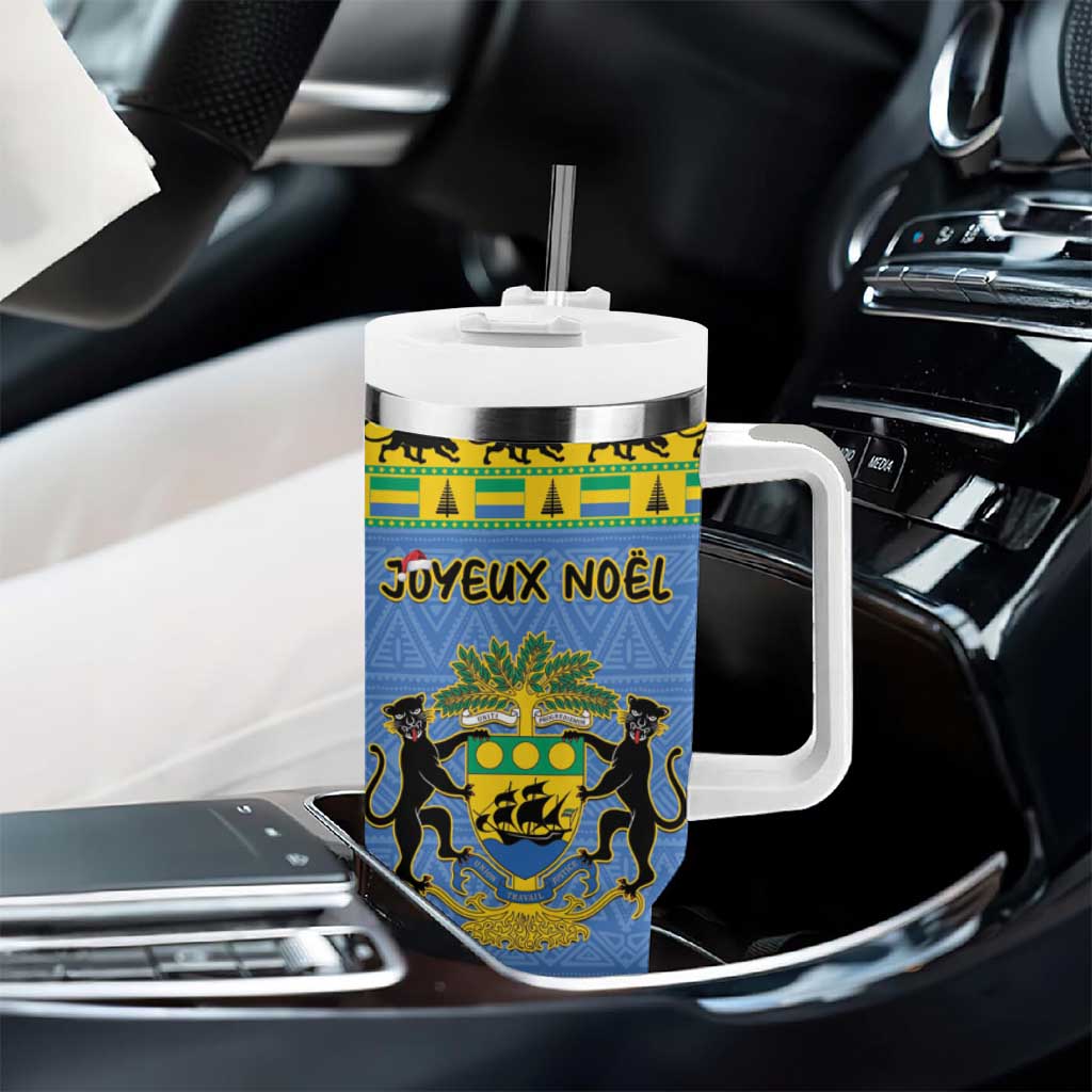Afro Gabon Christmas Tumbler With Handle Coat Of Arms Mix African Pattern LT15