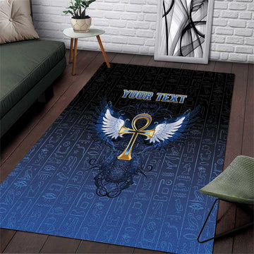 Personalised Egyptian Ankh Area Rug Egypt Hieroglyphs Pattern LT15