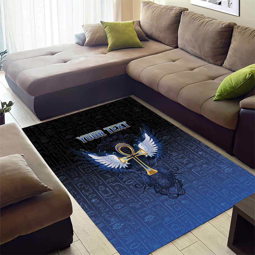 Personalised Egyptian Ankh Area Rug Egypt Hieroglyphs Pattern LT15