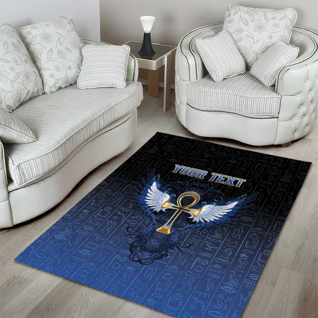 Personalised Egyptian Ankh Area Rug Egypt Hieroglyphs Pattern LT15
