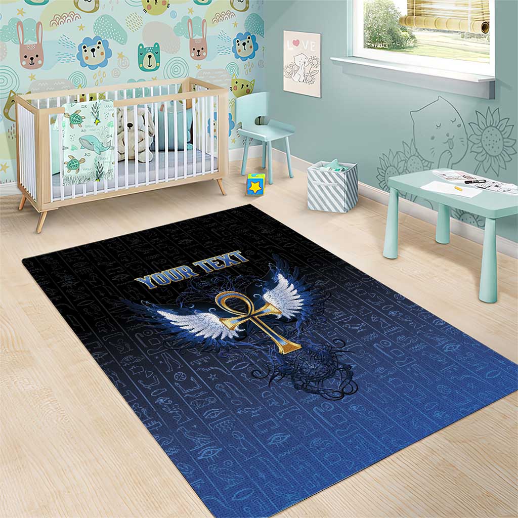 Personalised Egyptian Ankh Area Rug Egypt Hieroglyphs Pattern LT15